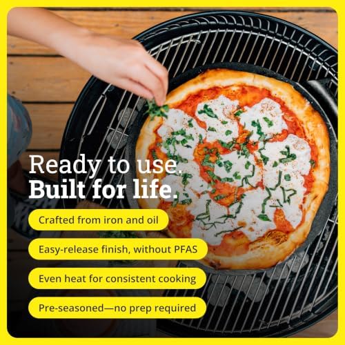 Lodge Pre-Seasoned Cast Iron Pizza Pan, PFAS-Free, 15 Inches