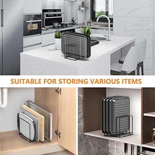 KORRTFID Steel Kitchen Cabinet Cookware Organizer, 5 Slots