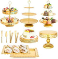 11 Pcs Gold Dessert Table Display Set, Metal Cake Stand Platters