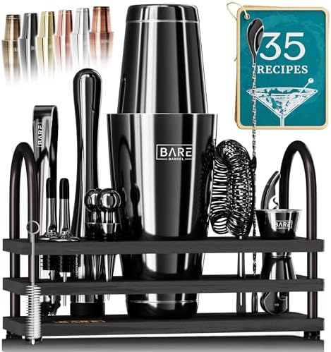 BARE BARREL® Mixology Bartender Kit Bar Set | 14-Piece Cocktail Shaker