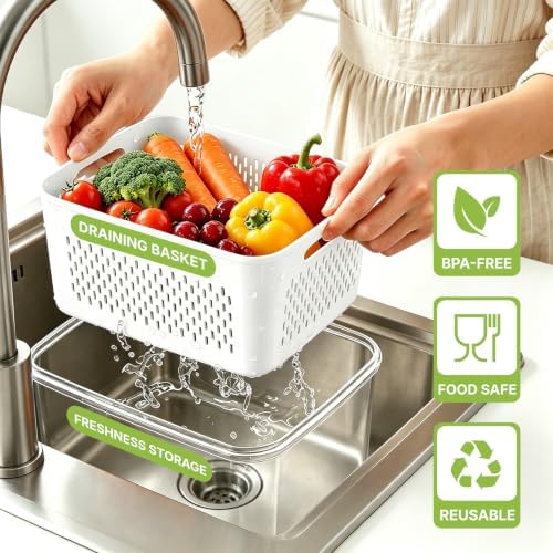 5 Pack Large Fruit Storage Containers for Fridge