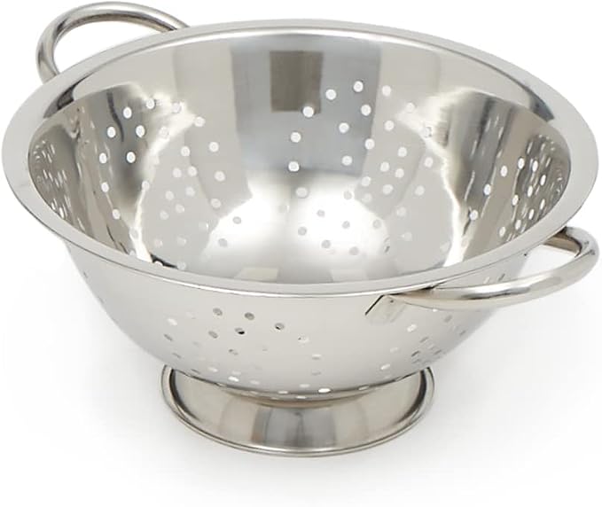 Home Basics Deep Colander Stainless Steel 3 Quart#44; by HomeBasics
