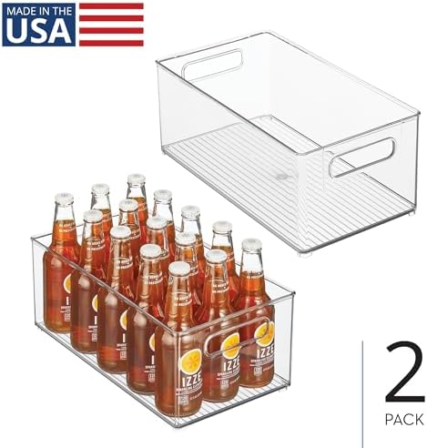 iDesign Stackable Fridge Bin, Set of 2, Clear