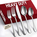 KIKCOIN 40 Pack Silverware Set for 8, Food-Grade Stainless Steel