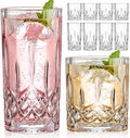 Qipecedm Drinking Glasses, 8 Piece Crystal Glass Cups, Mixed Glassware