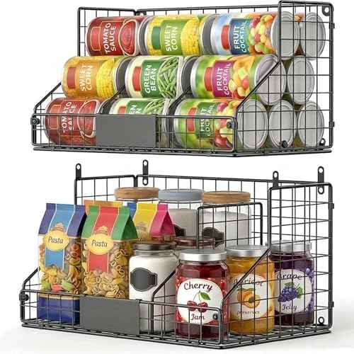 2 Pack Pantry Organizers and Storage Shelf Canned Food Organizer