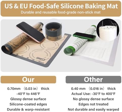 GUANCI Silicone Baking Mats, 2 Pack, 11.6" x 16.5"