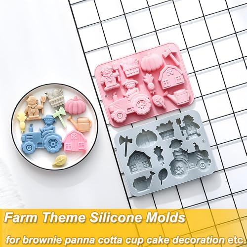2-Pack Silicone Chocolate Molds, Farm Theme