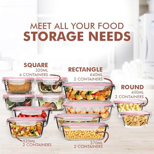 Razab 24 Pc Glass Food Storage Containers with Lids