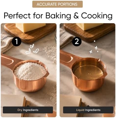 Color Up 1⁄2 Cup Measuring Cup (120 ml) – Premium Copper Stainless