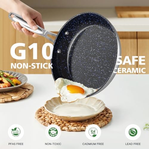 Nuwave 3-Piece 8”, 10”, 12” Forged Lightweight Frying Pan Set