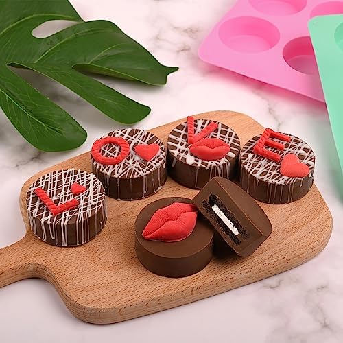 Actvty Chocolate Cover Cookie Silicone Molds, New Size 12-Cavity Round