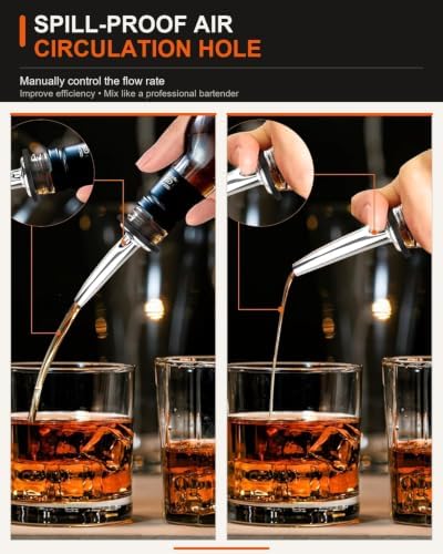 72 Pack Stainless Steel Liquor Pour Spouts with Dust Caps for Bars