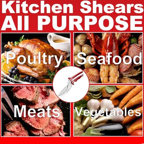 Heavy Duty Poultry Scissors - All Purpose Kitchen Shears for Chicken