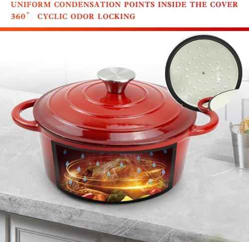 DVK Enameled Cast Iron Cookware Set 7 Piece Dutch Ovens Non-Stick