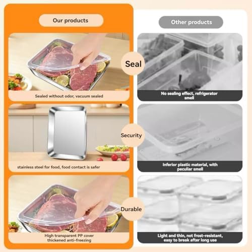 3PCS Stainless Steel Food Storage Containers,Meal Prep Containers
