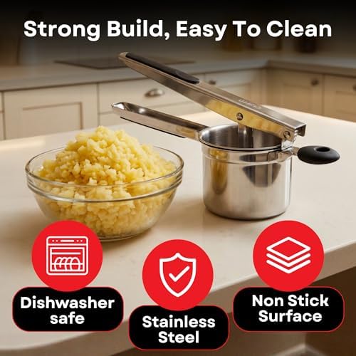 Large 15oz Potato Ricer with 3 Interchangeable Discs - Professional