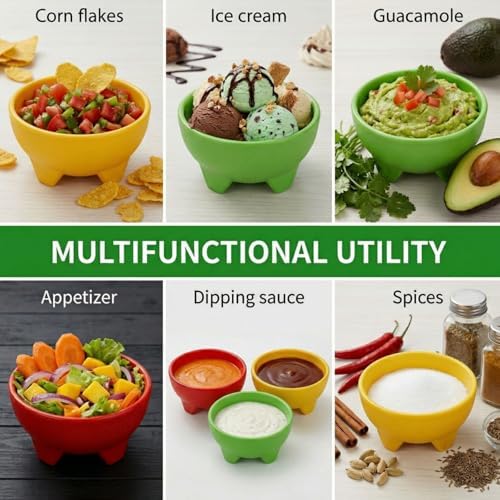 ZEAYEA 18 Pcs Salsa Bowls for Party, 4.5" Diameter Plastic Dipping