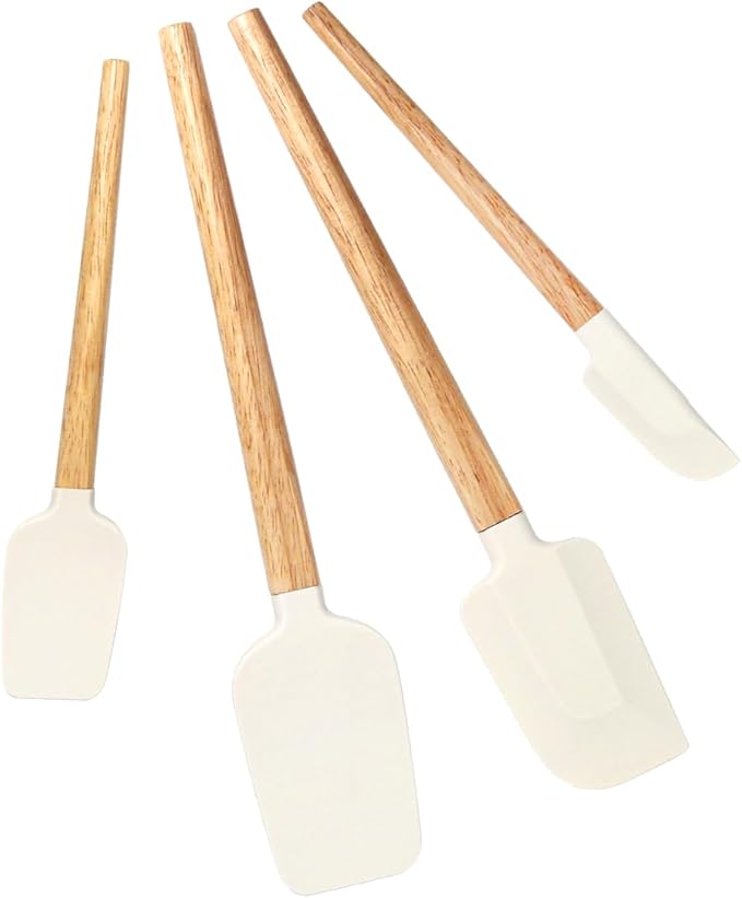 Silicone Spatula Set, Food Grade Rubber Spatula-4 Piece Nonstick Rubber Spatulas by HighQualityKitchenAccessory