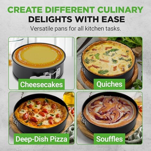 NutriChef 9 Inch Nonstick Cheesecake Springform Cake Pan | Stainless