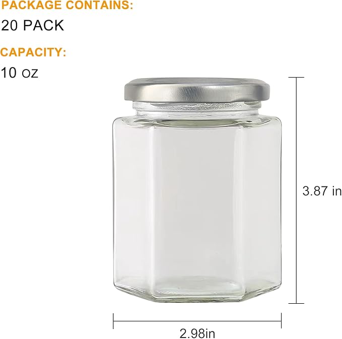 Accguan 20 Pcs 10 oz Glass Jars - Image 2