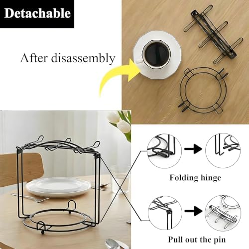 YOLIFE Tea Cup Holder for Countertop, Metal Cup and Saucer Display