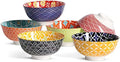 Metahom Small Ceramic Bowls, Colorful Dessert Bowls 10 Oz, Set of 6