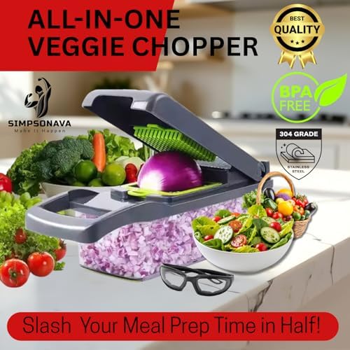 17 in 1 Vegetable Chopper with Stainless Steel Blades