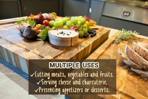Teak Wood Butcher Block Cutting Board Set
