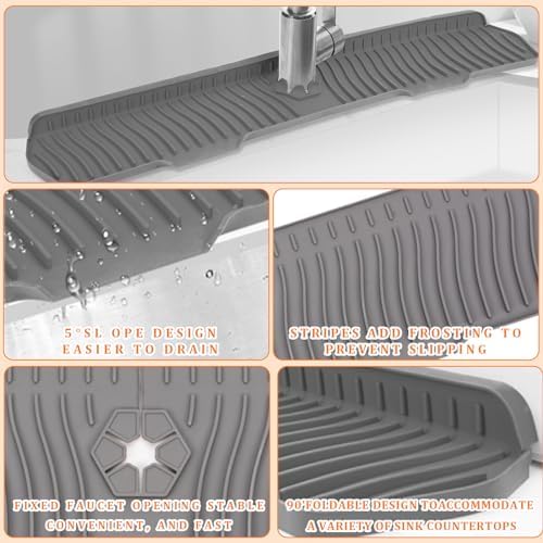 30 Inch Sink Splash Guard,Longer Silicone Sink Mat for Kitchen