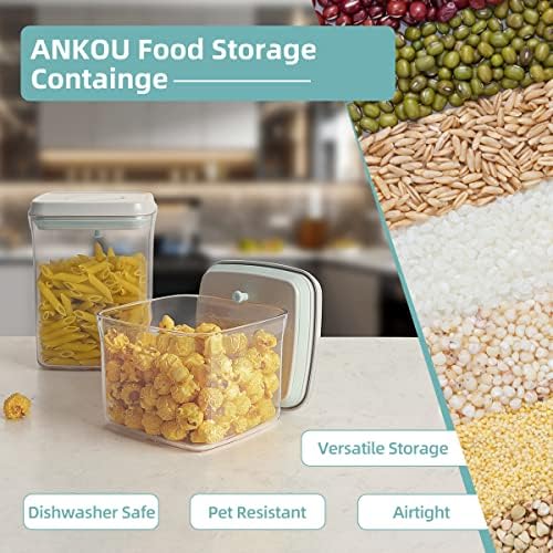 Ankou Airtight Container Set - (380ml 4 Pcs) Stackable One Button