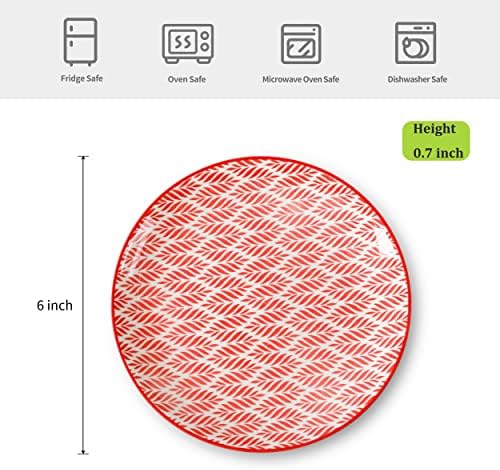 Selamica Ceramic Dessert Plates Set of 6, 6 Inch Small Plates for