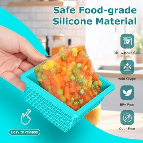 Silicone Freezer Molds for Soup Cube - 2-Cup Freezer Storage Container