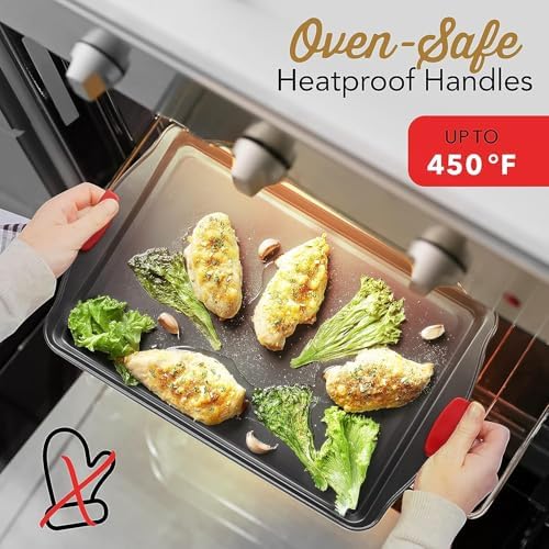 Eatex Baking Sheet Set, 2 Piece Baking Pans Set, Cookie Sheets for