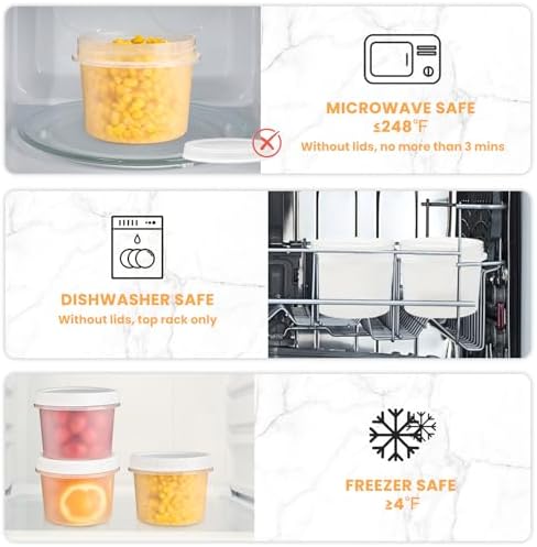 TUZAZO 6 Pack - 20 Oz Food Storage Containers with Screw Lids