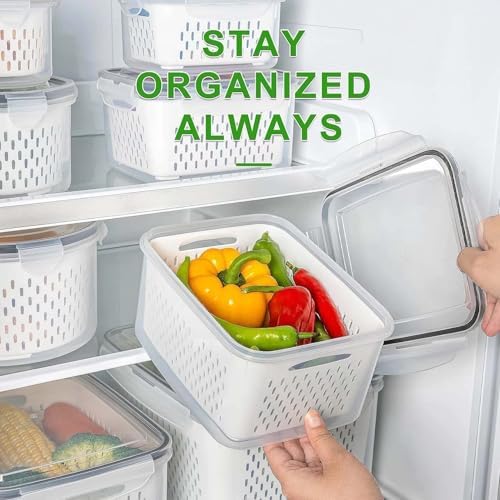 4 In 1 Food Storage Containers, Produce Storage Containers for Fridge