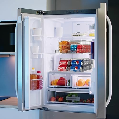 ClearSpace Soda Can Organizer Dispenser for Refrigerator, 12 Can, 4 Pack