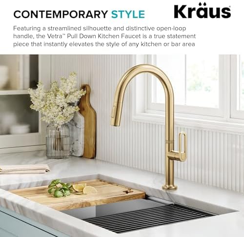 KRAUS Brushed Brass Pull-Down Kitchen Faucet