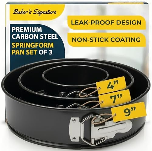 Baker's Signature Springform Pan Set of 3 (4, 7, 9 Inch) with