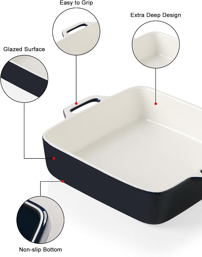 Sweejar 8x8 Baking Pan, Ceramic Casserole Dishes - Image 4