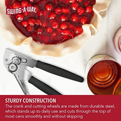 Swing-A-Way Easy-Crank Can Opener with Folding Crank Handle, Black