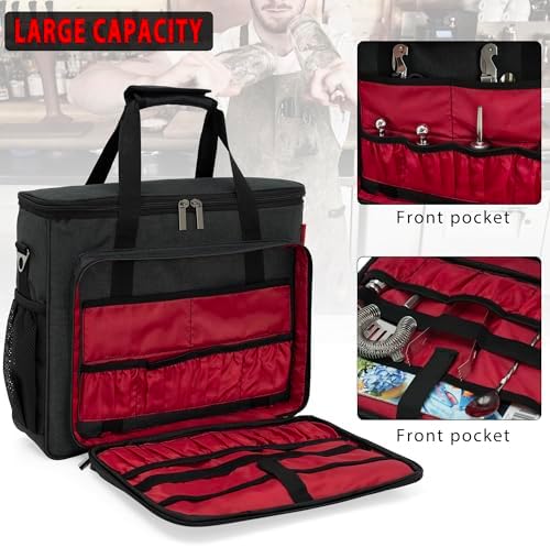 Bartender Bag, Bartender Kit Travel Bag for Cocktail Shaker Set