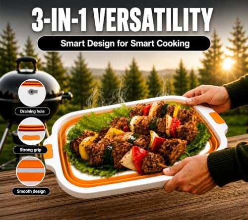 Large BBQ Prep Tub 8L - Multifunctional Collapsible Camping Cutting