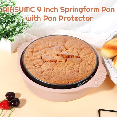 9 Inch Springform Pan with Pan Protector, Non-stick Leakproof