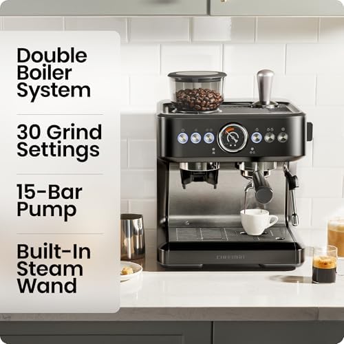 Chefman Crema Deluxe Espresso Machine with Double Boiler