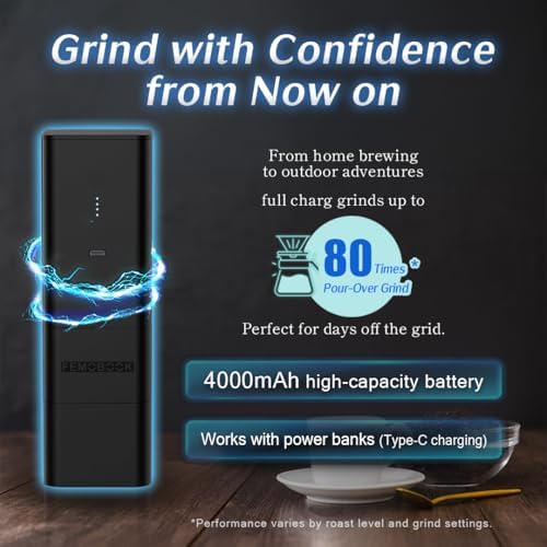 A2 Portable Electric Burr Coffee Grinder, Black