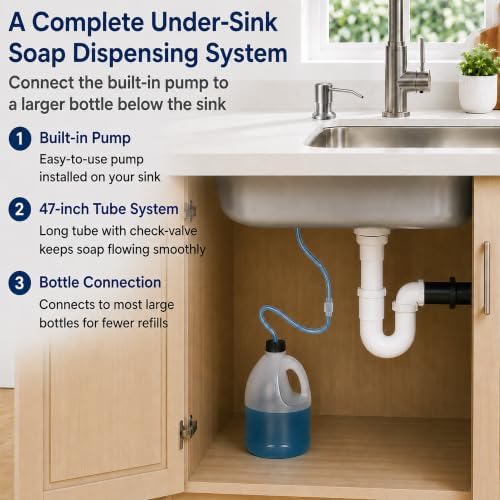 Kitchen Sink Soap Dispenser, 47-Inch Extension Tube Kit