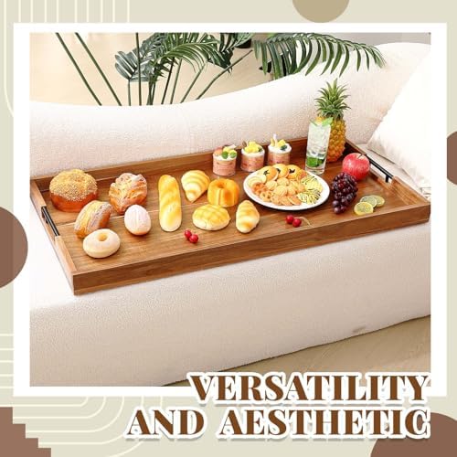 Blushtier 32 x 18 Inch Extra Large Wood Serving Ottoman Tray, Square