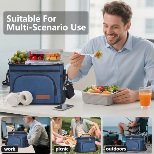 ExtraCharm Insulated Lunch Bag for Women/Men - Reusable Lunch Box for