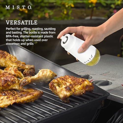 Misto Gourmet Refillable Oil Sprayer Bottle, White